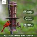 Kingsyard Squirrel Proof Bird Feeders with Weight-Activated Perches, Metal Wild Bird Feeder for Outdoors Hanging, 3 lb Large Seed Capacity, Antique Copper