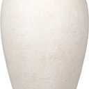 Handcrafted Flower Vase, 10.5" Tall Terracotta Vases, Vintage White Vase, Rustic Antique Dcor, Wide Mouth, Matte Finish for Home Office Resto Caf Decoration