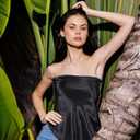 35inch Hair Scarf for Black Women Hair Silk Scarfs Satin Head Scarf Square Scarf Bandanas Hair Wraps Scarf for Women(Black) (Black)