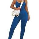 Workout Jumpsuits for Women Body Suits Full Bodysuits for Women Yoga Jumpsuits for Women One Piece Bodysuit Bodycon (Blue, X-Large)