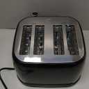 Amazon Basics 4 Slice Toaster with 4 Slots, 6 Browning Settings, Defrost, Removable Crumb Tray, Bagel Function, Cancel Button, 1600W, Black
