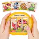 Rotating Puzzle for Kids 3 4 5 6 7 8 Year Old, 4 Puzzles in 1, Toddlers Travel, Car, Airplane, Road Trip Activities, Fine Motor Skills, Fidget, Gift for Boys & Girls Ages 3+ (Dinosaur)