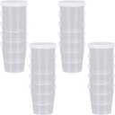 20PCS Plastic Medicine Cups with Lids, 30ML Clear Reusable Graduated Cups Transparent Scale Measuring Cups, Measure Container for Mixed Pills, Liquid Medication