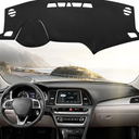 Leather Dashboard Dash Cover Mat Carpet PU Compatible with 2015-2017 2018 2019 Hyundai Sonata