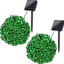 Joomer Green Solar Christmas Lights, 2 Pack Total 144FT 400 LED 8 Modes Waterproof Solar Christmas Lights Outdoor for Garden Yard Patio Christmas Decoration