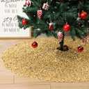 Mr. Pen- Small Christmas Tree Skirt 24 inch, Gold Sequin Tree Skirt, Christmas Skirt Tree, Xmas Tree Skirt
