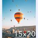 JCJMY 15x20 Picture Frame White for Poster Photo Picture, Horizontal and Vertical Formats for Wall Hanging, 15 x 20 Wall Gallery Poster Photo Frame for 15 by 20 Photos Posters, White