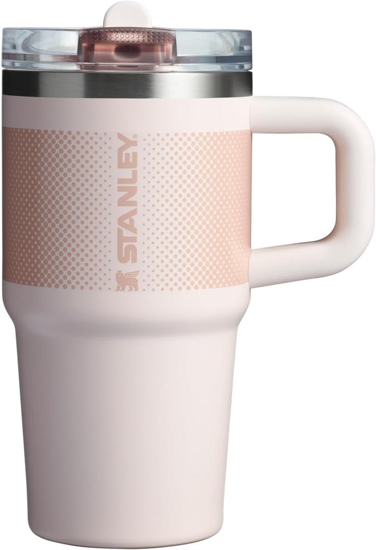 STANLEY Quencher ProTour Flip Straw Tumbler with Leakproof Lid 20 oz | Built-In Straw and Handle | Cup Holder Compatible for Travel | Insulated Stainless Steel Cup | BPA-Free | Rose Quartz Fade
