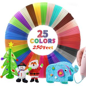 25 Colors 250 Feet 3D Pen Filament Refills, Each Color is 10 feet, 1.75mm PLA 3D Pen Refills for 3D Printing Pen, Compatible with MYNT3D SCRIB3D 3D Printing Pen, Not Support for 3Doodler Pen