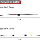 Rear Door Upper & Lower Latch Cables, Compatible with F-150 F-250 Left & Right Back Door Upper & Lower Latch Cables Repair Kit 32.2 Inch & 23.5 Inch