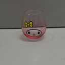 JoyJolt Sanrio Hello Kitty & Friends Hello Sippy Drinking Glasses, 15 oz Stemless Glass Cups Set of 4 ft Hello Kitty Keroppi My Melody Pompompurin, Cute Glasses for Water, Juice, Kawaii Tumbler