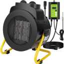 1500W Greenhouse Heater with Thermostat, 3 Modes Outdoor Heater with Overheat Protection, 3s Fast Heating, Portable Outdoor Electric Heaters for Green House, Garage, Grow Tent, Patio, Orange