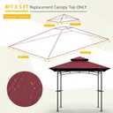OIPUNSHLE Grill Gazebo Replacement Canopy Top, 5'x8' Top Double Tiered Replacement Canopy Roof, Grill Shelter Cover Roof Fit for Gazebo Model L-GG001PST-F (Grey)