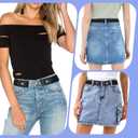 AZY No Buckle Elastic Belt for Women, Invisible Stretch Belt for Jeans and Pants, Buckle-Free Flat Belt No Bulge, Easy Bathroom Use, Adjustable Waist Belt