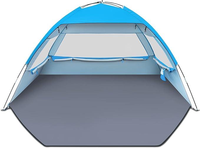 Gorich Beach Tent Sun Shelter for 3 Person with UPF 50＋ UV Protection, Lightweight & Easy Setup Beach Shade Canopy, Portable Beach Shade Tent Beach Cabana
