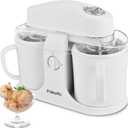 Pukomc Ice Cream Maker Machine for Home Use, with Two Ice Cream Bowls,Simple Operation and Easy to Clean,White
