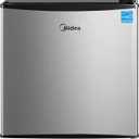 Midea MERM17B0ASL 1.7 Cu Ft Mini Fridge, Compact Refrigerator with Adjustable Thermostat, Reversible Door, Low Noise, Energy Efficient, Ideal for Dorm, Office, Bedroom, Steel Gray, 1.7 Cubic Feet
