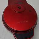 Chefman Anti-Overflow Belgian Waffle Maker w/Shade Selector, Temperature Control Mess Free Moat, Round Iron w/Nonstick Plates & Cool Touch Handle, Measuring Cup Included, Red