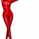 Women Full Body Stockings Oil Shiny Bodysuit Rave Outfits Clubwear