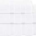 American Soft Linen Premium 3 Piece Towel Set, 1 Bath Towel 1 Hand Towel 1 Washcloth, 600 GSM 100% Cotton Turkish Towels for Bathroom, White Towel Set
