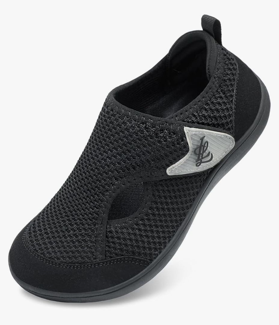 LeIsfIt Womens Wide Diabetic Shoes Adjustable Barefoot Walking Shoes Breathable Zero Drop Sneakers for Wide Width Arthritis Edema Feet 40 Black