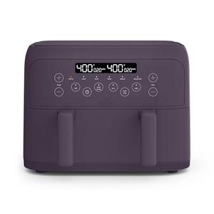 bella 4 Qt TriZone Air Fryer, EverGood™ Ceramic Nonstick Coating, Dual Basket Design w Removable Divider, Digital Touchscreen Control w 6 Preset Cooking Options, 1200 Watt, 3lb Capacity, Plum