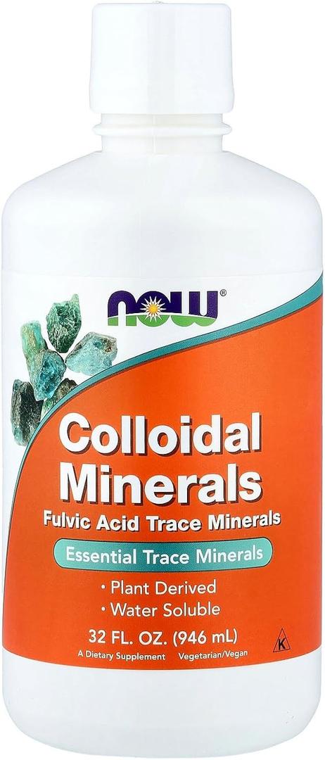 NOW Foods Supplements, Colloidal Minerals Liquid, Plant Derived, Essential Trace Minerals, 32-Ounce (32 Fl Oz (Pack of 1))