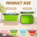 Potchen 4 Pcs Camping Bowls with Lids Collapsible Silicon Travel Bowls 12 oz Expandable Food Storage Containers Sets Portable Folding for Salad Travel Heat Resistant