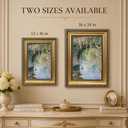 Gold Framed Vintage Monet Style Canvas Wall Art 16x24 inch