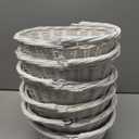 Barydat 6 Pcs Small Wicker Picnic Basket with Handle Flower Girl Baskets Oval Willow Woven Braided Gift Basket for Easter Weddings Baby Shower Home Garden Decor (White,9" x 7" x 4")