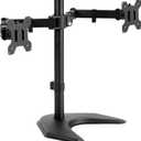 VIVO STAND-V002F Dual LED LCD Monitor Free-Standing Desk Stand for 2 Screens up to 27 Inch Heavy-Duty Fully Adjustable Arms with Max VESA 100x100mm (Black)