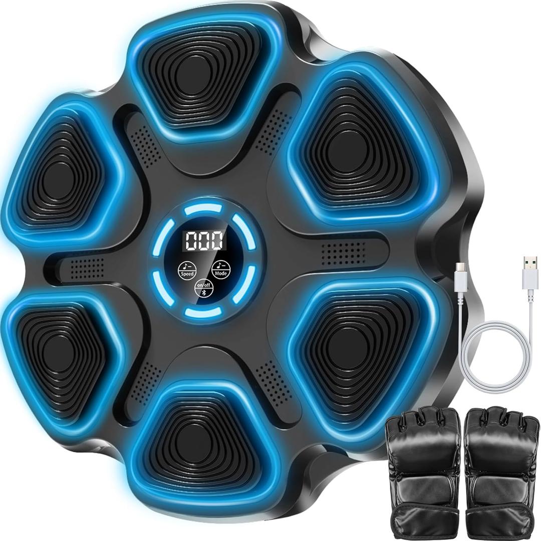 Music Boxing Machine, Large Size Music Punching Machine for Adults Kids, Interactive Boxing Target Wall Mounted with Gloves, Gift for Men and Kid