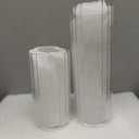 24 PCS White Pillar Candles (2" x3, 4, 6) with Ribbed Glass Cylinder Vases (2.6" x5, 6, 8), Hurricane Glass Candle Holders, Dripless Candles for Wedding Centerpieces, Home & Table Decor
