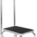 Vaunn Medical Foot Step Stool with Handle and Anti Skid Rubber Platform, Lightweight and Sturdy Stool for Children, Adults and Seniors, Chrome