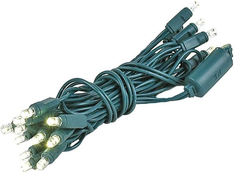 Novelty Lights 8.5 Foot 20 Light Mini LED Crafting Lights, Warm White LEDs on Green Wire, 24 Inch Lead, Non-Connectable Short Fairy Light String for Art Projects, Bottle Lights, Crafts