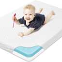 Pack and Play Mattress Pad, Dual-Sided Firmness Memory Foam Pack N Play Mattresses, 38x26 Portable Crib Mattress for Pack n Play Playpen with Washable Removable Cover