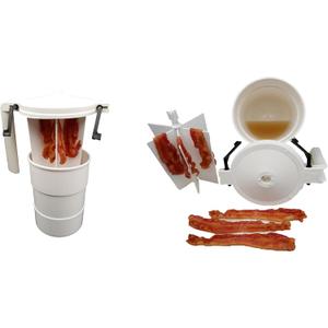 Wow Microwave Bacon Cooker - with Locking Lid and Easy Grip Handle makes cooking bacon a Joy! Made in USA!