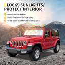 Windshield Sun Shade Compatible with 2018-2023 Jeep Wrangler JL 4XE Gladiator JT Accessories Foldable Windshield Sunshade Front Window UV Blackout Shades Sun Blocker Protector Cover (Silver)