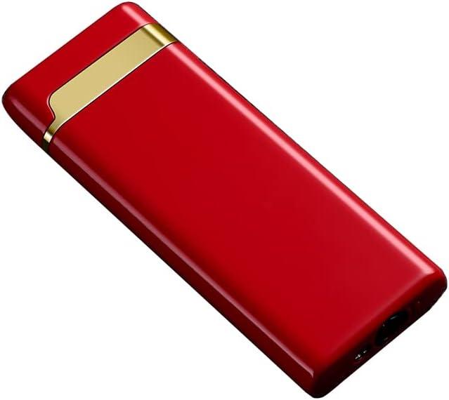 Slim Torch Lighter, Jet Flame Refillable Butane Lighter with Wheel Flint Ignition, Windproof & Adjustable Flame Mini Pocket Lighter, Great Gift for Men for Birthday, Christmas (No Gas) (Red)