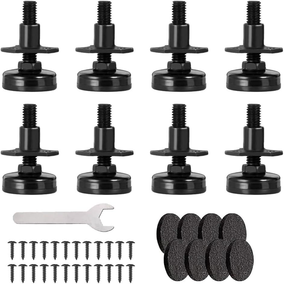 Adjustable Leveling Feet Furniture Levelers 8Pack Table Feet Heavy Duty Furniture Leg Levelers for Cabinets Sofa Tables Chairs,T-Nut Kit 3/8-16 Thread, Support 1320LBs (8 Pack)