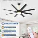 Fanbulous 65 Inch Large Ceiling Fans with Lights, Black Ceiling Fan