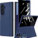 Ruky for Galaxy Z Fold 7 Case with Stand, with Front Privacy Screen Protector & Hidden Kickstand, Support Wireless Charging Slim Hard Shockproof Protective Phone Case for Samsung Galaxy Z Fold 7, Blue