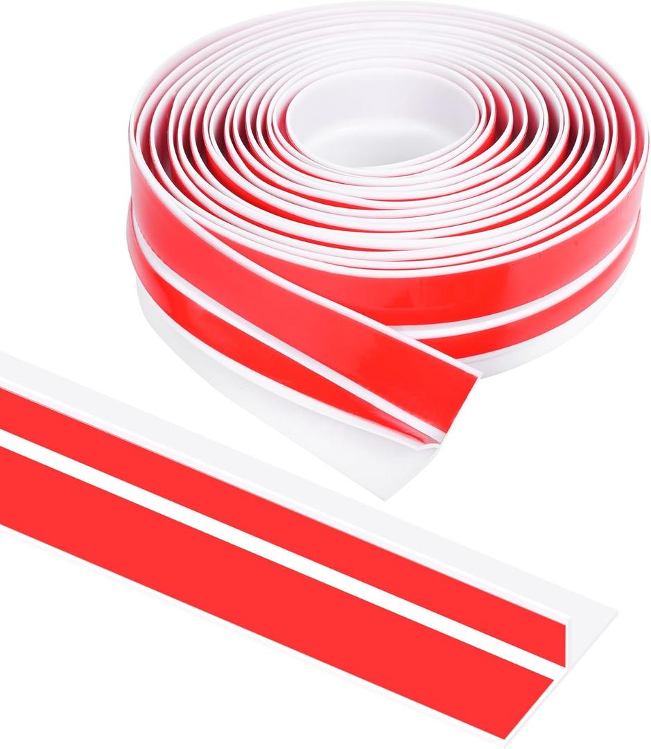 Door Draft Stopper for Side of Door Frame 1.37 in x 20 Ft T-Shaped Silicone Weather Stripping Door Seal Strip Draft Blocker - White