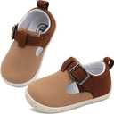 JOINFREE Toddler Shoes Girls Boys Lightweight Dress Shoes Wide Barefoot Flats Fashion School Shoe Kids Fall Walking Sneakers (Apricotbrown)