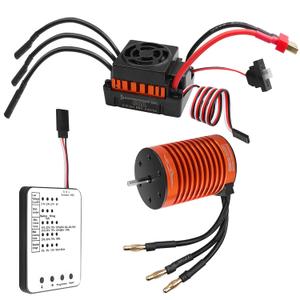 RC Motor & ESC Combo Set,1:10 F540 4370KV Brushless Motor and 60A ESC with Electric Speed Controller Program Card for 1/10 RC Off Road Car Trucks (Orange)