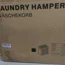 HITNET Tilt Out Laundry Hamper, Bamboo Laundry Cabinet with Pull Out Removable Bag, 20 Gal Clothes Basket with Metal Handle for Bathroom Kitchen, Black