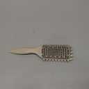 Curl Defining Brush for Curly Hair, Vented Detangling Hair Brush for Wet and Dry Styling, Curved Brush for Shaping and Smoothing Curl Clumps, Lightweight Hair Brush Beige