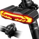 WSDCAM Smart Bike Light with Turn Signals, Brake Light, and Alarm Horn - Auto ON/Off Rechargeable Waterproof Rear Bicycle Tail Light with Remote