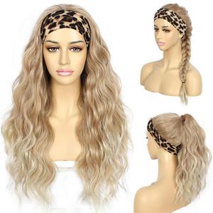 SAPPHIREWIGS Body Wave Headband Wigs for Women Honey Blonde with Tips Synthetic Hair Wear And Go Glueless Wig Natural Long Wavy Half Wigs for Black Women Daily Use 26inch