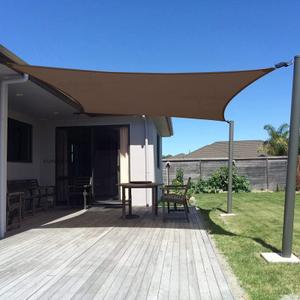 SUNNY GUARD Sun Shade Sail 16' X 16' Rectangle Brown UV Block Sunshade for Backyard Yard Deck Patio Garden Outdoor Activities and Facility(We Make Custom Size)